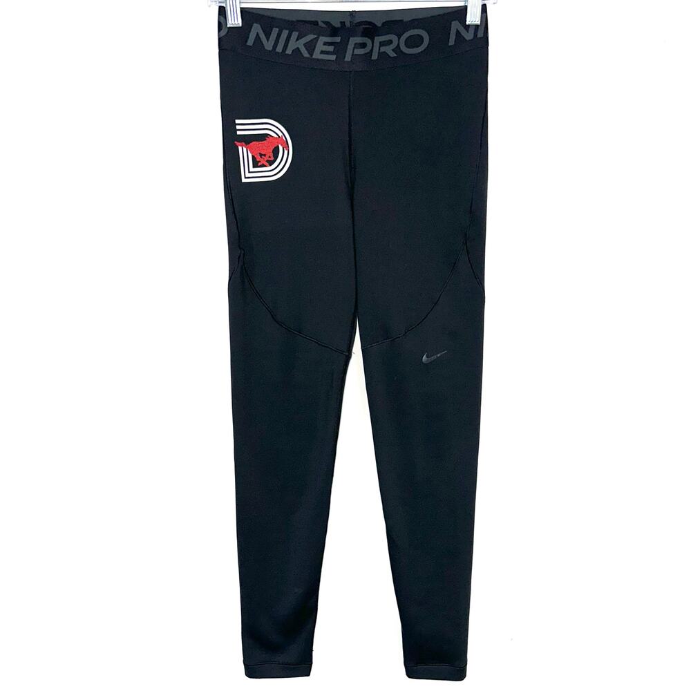 Nike Pro SMU Mustangs Black Fleece Lined Ankle Leggings Size Medium